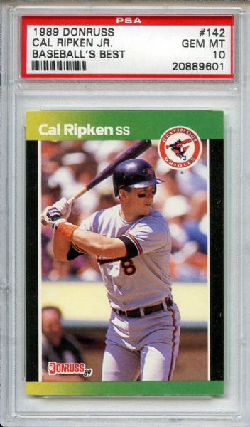1989 Donruss Baseball's Best 142 Cal Ripken PSA GEM MT 10