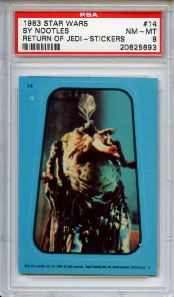 1983 Star Wars Return of the Jedi Stickers 14 Sy Nootles PSA NM-MT 8