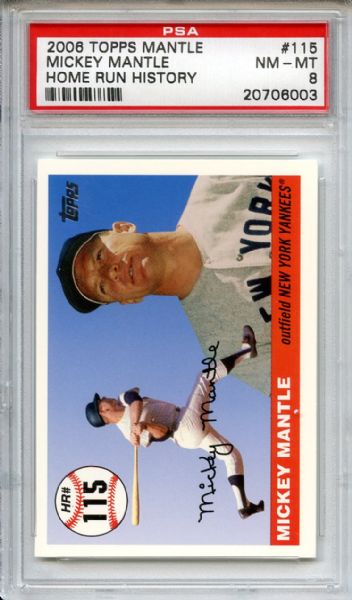 2006 Topps 115 Mickey Mantle Home Run History PSA NM-MT 8