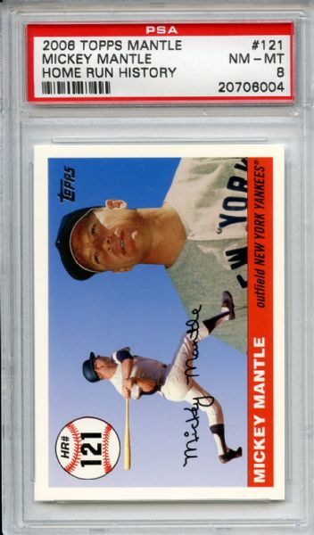 2006 Topps 121 Mickey Mantle Home Run History PSA NM-MT 8