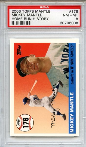 2006 Topps 176 Mickey Mantle Home Run History PSA NM-MT 8