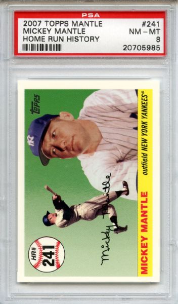 2007 Topps 241 Mickey Mantle Home Run History PSA NM-MT 8