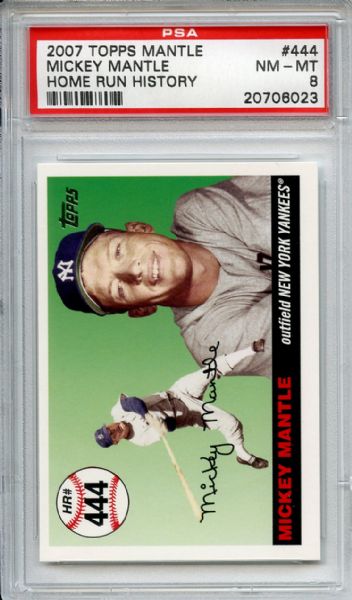 2007 Topps 444 Mickey Mantle Home Run History PSA NM-MT 8