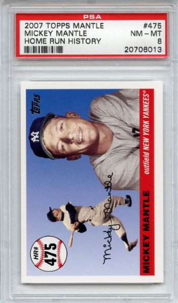 2007 Topps 475 Mickey Mantle Home Run History PSA NM-MT 8