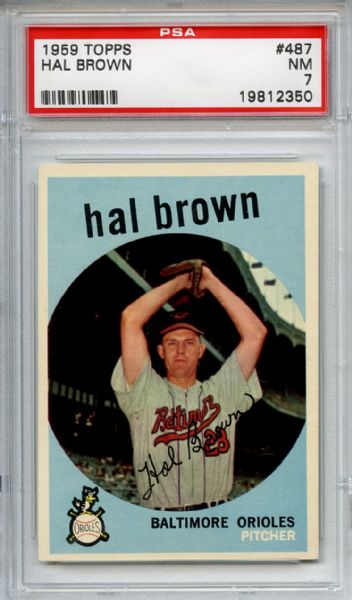 1959 Topps 487 Hal Brown PSA NM 7