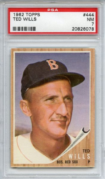 1962 Topps 444 Ted Wills PSA NM 7