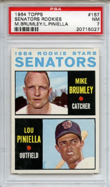 1964 Topps 167 Lou Piniella Rookie PSA NM 7