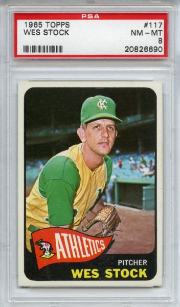 1965 Topps 117 Wes Stock PSA NM-MT 8