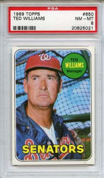 1969 Topps 650 Ted Williams PSA NM-MT 8