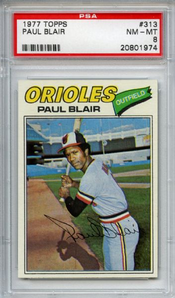1977 Topps 313 Paul Blair PSA NM-MT 8