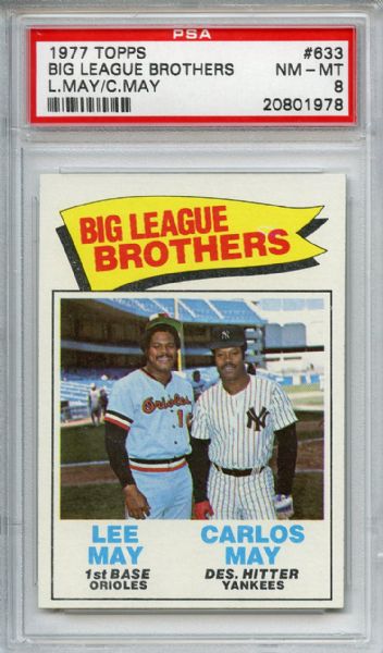 1977 Topps 633 Big League Brothers PSA NM-MT 8