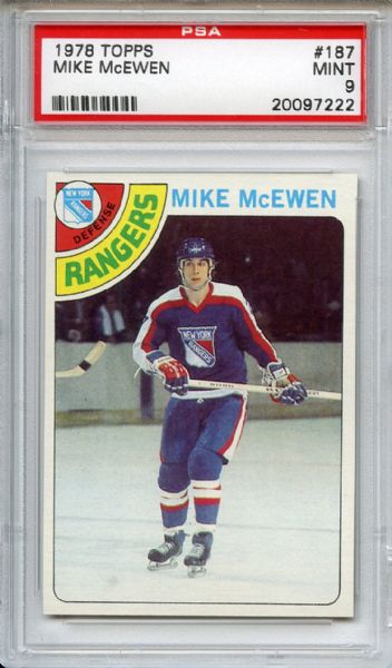 1978 Topps 187 Mike McEwen PSA MINT 9