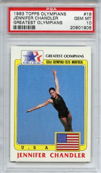 1983 Topps Olympians 16 Jennifer Chandler PSA GEM MT 10