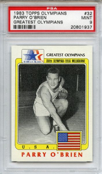 1983 Topps Olympians 32 Perry O'Brien PSA MINT 9