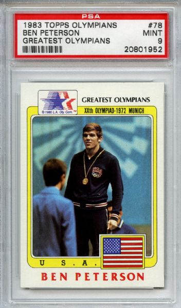 1983 Topps Olympians 78 Ben Peterson PSA MINT 9