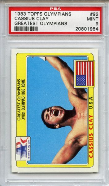 1983 Topps Olympians 92 Cassius Clay PSA MINT 9
