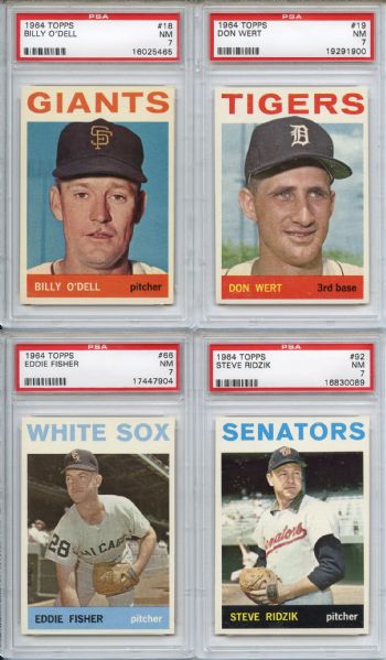 (11) 1964 Topps Baseball Lot All Graded PSA 7