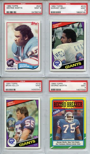 (7) 1974-1986 Topps Football Lot All Graded by PSA