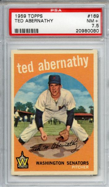 1959 Topps 169 Ted Abernathy PSA NM+ 7.5