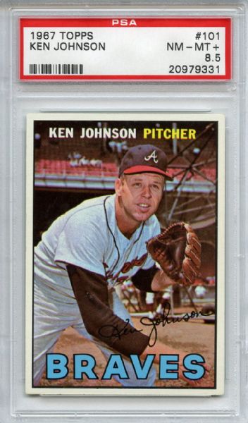1967 Topps 101 Ken Johnson PSA NM-MT+ 8.5