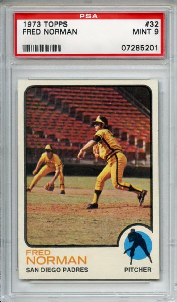 1973 Topps 32 Fred Norman PSA MINT 9