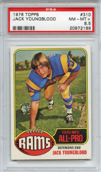 1976 Topps 310 Jack Youngblood PSA NM-MT+ 8.5