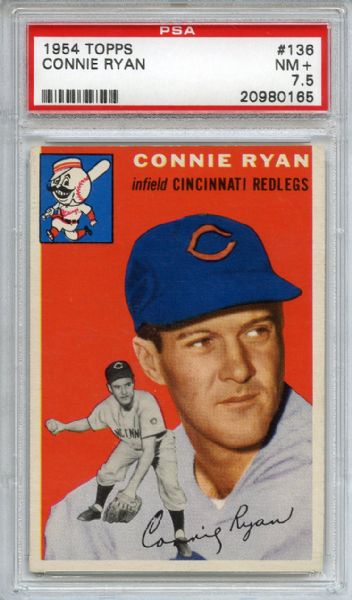 1954 Topps 136 Connie Ryan PSA NM+ 7.5