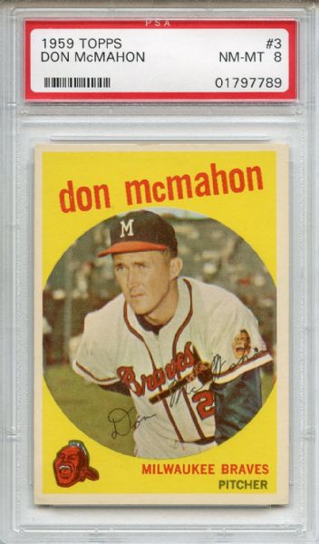 1959 Topps 3 Don McMahon PSA NM-MT 8