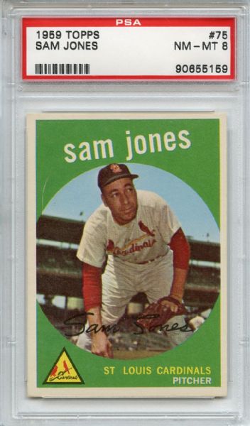 1959 Topps 75 Sam Jones PSA NM-MT 8