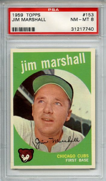 1959 Topps 153 Jim Marshall PSA NM-MT 8