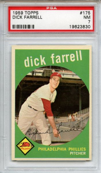 1959 Topps 175 Dick Farrell PSA NM 7