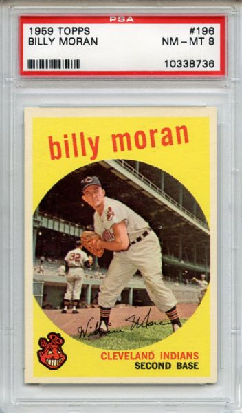 1959 Topps 196 Billy Moran PSA NM-MT 8