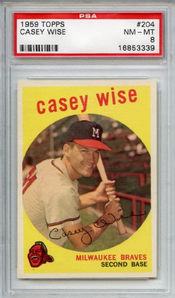 1959 Topps 204 Casey Wise PSA NM-MT 8