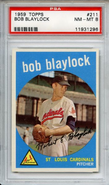 1959 Topps 211 Bob Blaylock PSA NM-MT 8