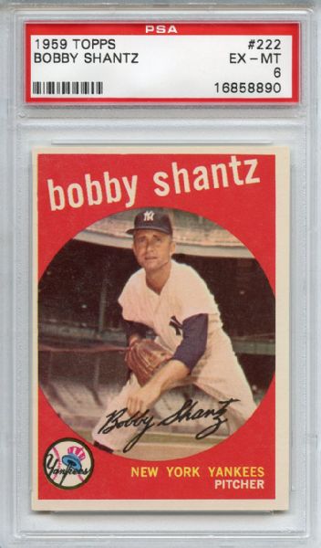 1959 Topps 222 Bobby Shantz PSA EX-MT 6