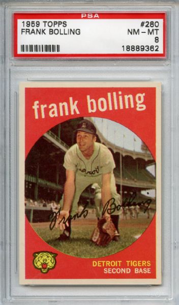 1959 Topps 280 Frank Bolling PSA NM-MT 8