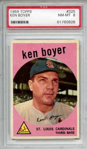 1959 Topps 325 Ken Boyer PSA NM-MT 8