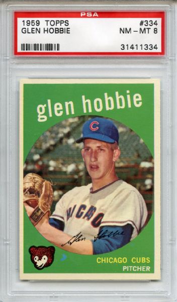 1959 Topps 334 Glen Hobbie PSA NM-MT 8