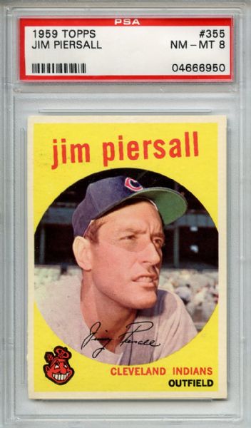 1959 Topps 355 Jim Piersall PSA NM-MT 8
