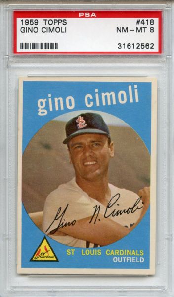 1959 Topps 418 Gino Cimoli PSA NM-MT 8