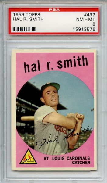 1959 Topps 497 Hal R Smith PSA NM-MT 8