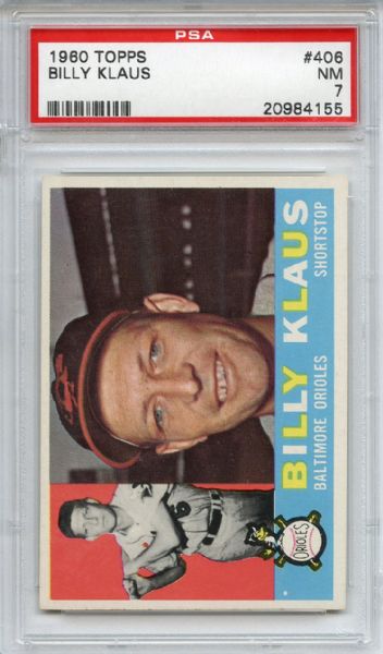 1960 Topps 406 Billy Klaus PSA NM 7