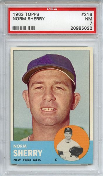 1963 Topps 316 Norm Sherry PSA NM 7