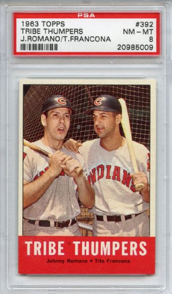 1963 Topps 392 Tribe Thumpers PSA NM-MT 8