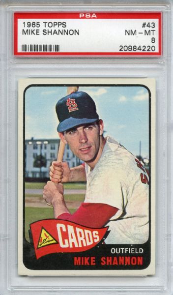1965 Topps 43 Mike Shannon PSA NM-MT 8