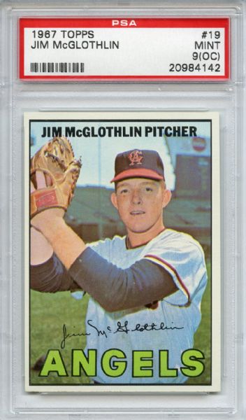1967 Topps 19 Jim McGlothlin PSA MINT 9 (OC)