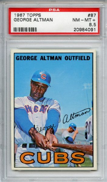 1967 Topps 87 George Altman PSA NM-MT+ 8.5