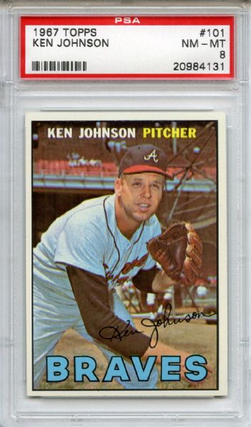 1967 Topps 101 Ken Johnson PSA NM-MT 8