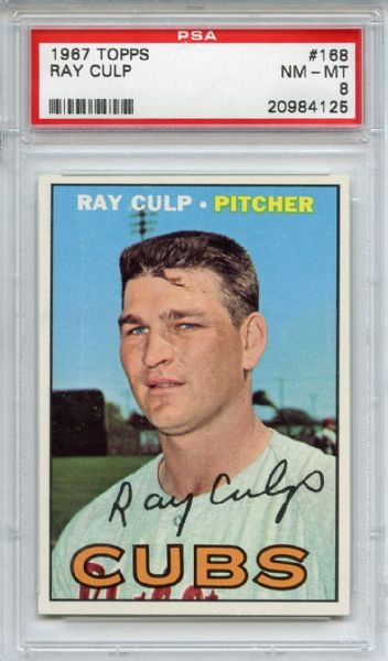 1967 Topps 168 Ray Culp PSA NM-MT 8