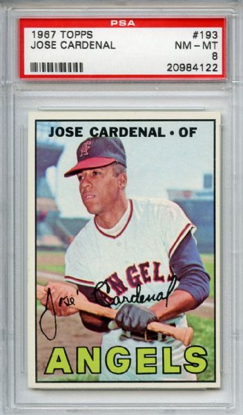 1967 Topps 193 Jose Cardenal PSA NM-MT 8